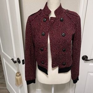 NWT- DVF Diane von Furstenberg Pamella Maroon/Black Jacket- Small